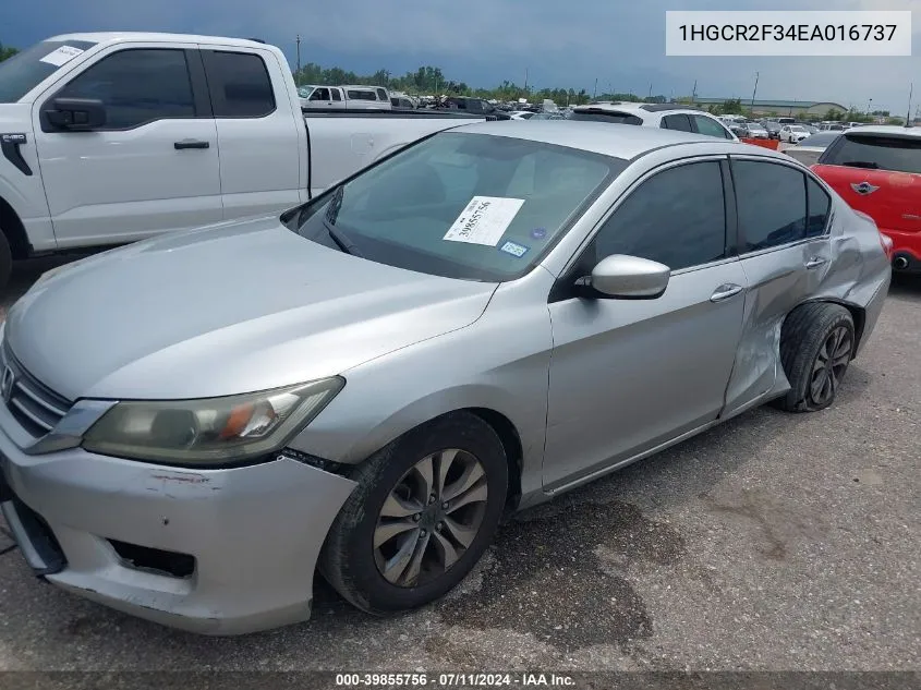 2014 Honda Accord Lx VIN: 1HGCR2F34EA016737 Lot: 39855756