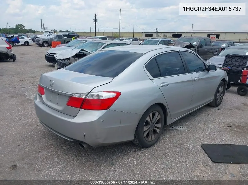 2014 Honda Accord Lx VIN: 1HGCR2F34EA016737 Lot: 39855756