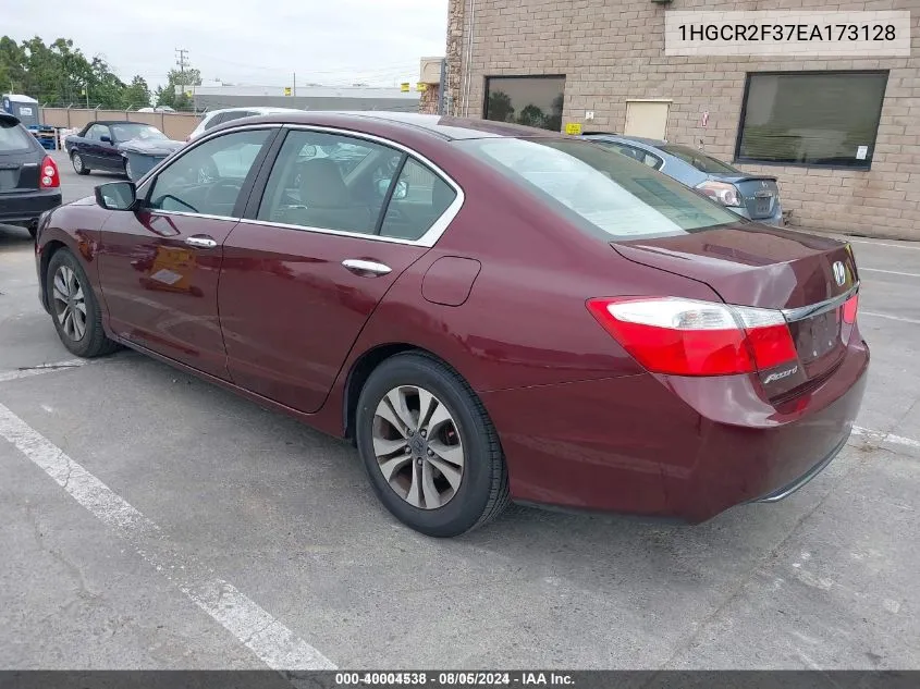 2014 Honda Accord Lx VIN: 1HGCR2F37EA173128 Lot: 40004538