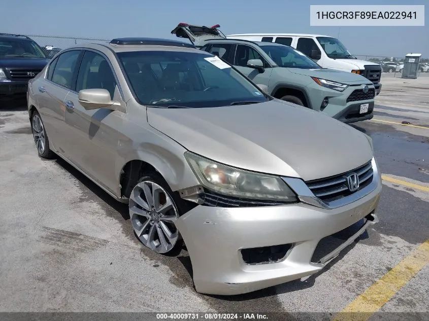 2014 Honda Accord Ex-L V-6 VIN: 1HGCR3F89EA022941 Lot: 40009731