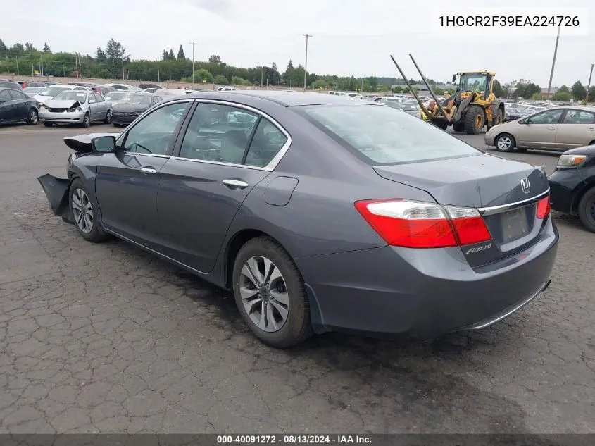 2014 Honda Accord Lx VIN: 1HGCR2F39EA224726 Lot: 40091272