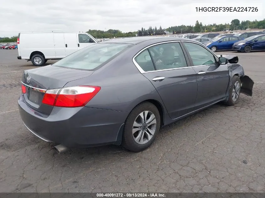 2014 Honda Accord Lx VIN: 1HGCR2F39EA224726 Lot: 40091272