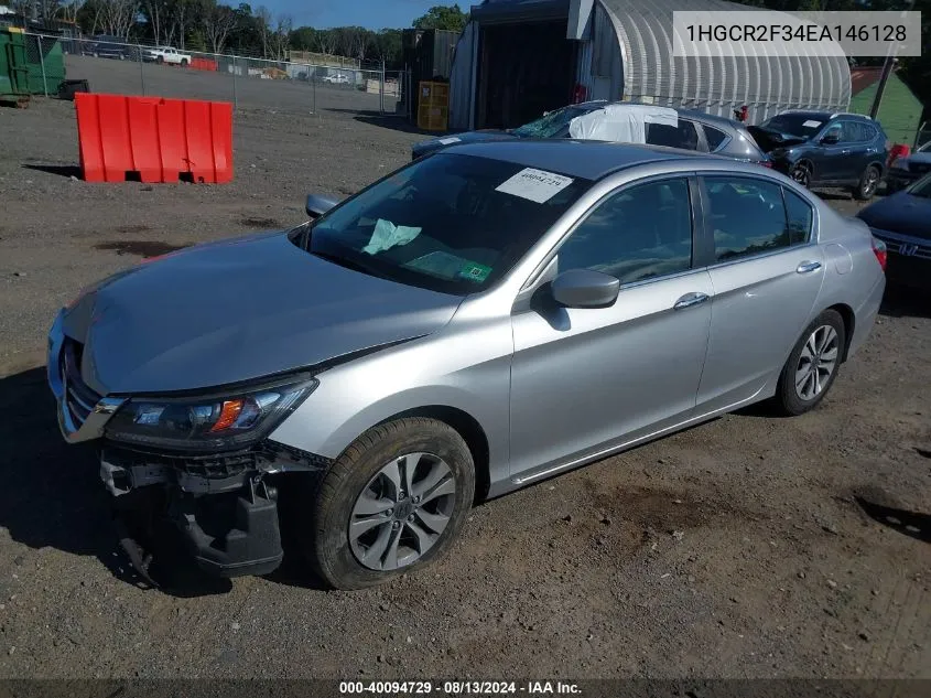 2014 Honda Accord Lx VIN: 1HGCR2F34EA146128 Lot: 40094729