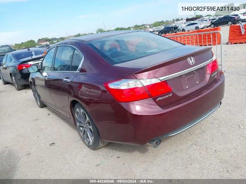 1HGCR2F59EA211430 2014 Honda Accord Sport