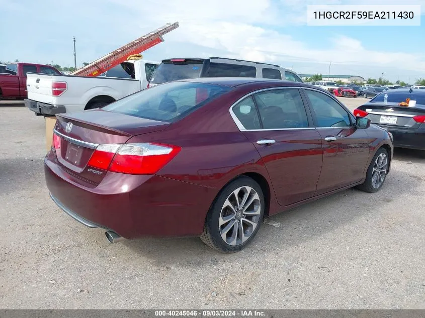 1HGCR2F59EA211430 2014 Honda Accord Sport