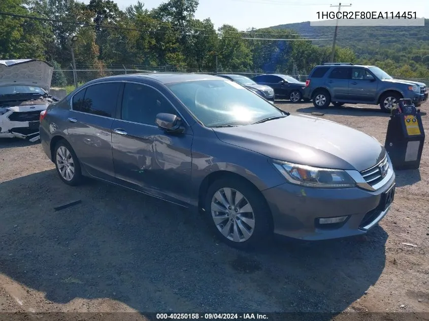 1HGCR2F80EA114451 2014 Honda Accord Ex-L