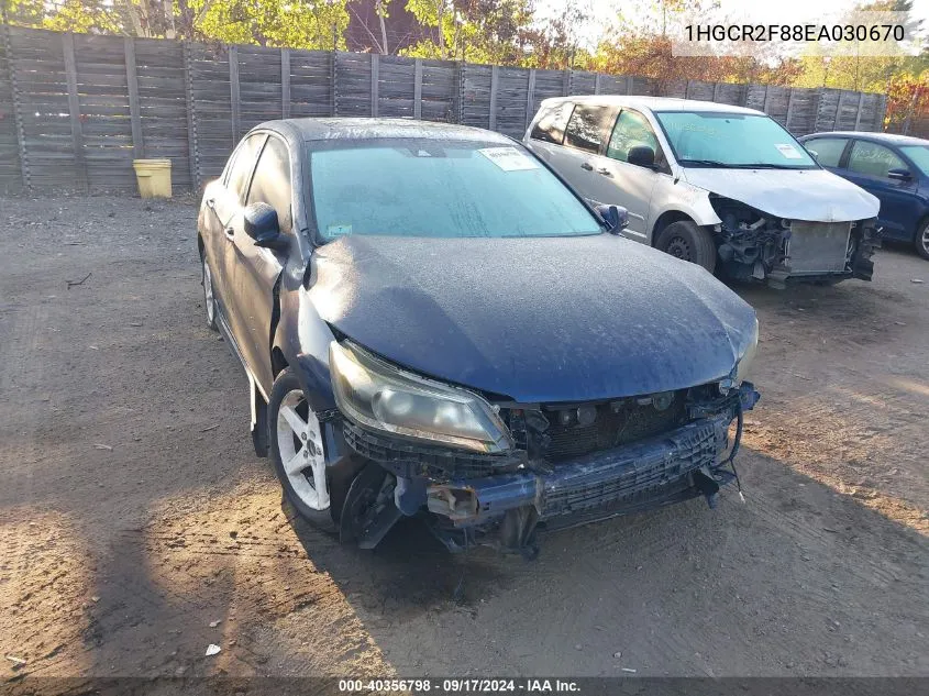 1HGCR2F88EA030670 2014 Honda Accord Ex-L