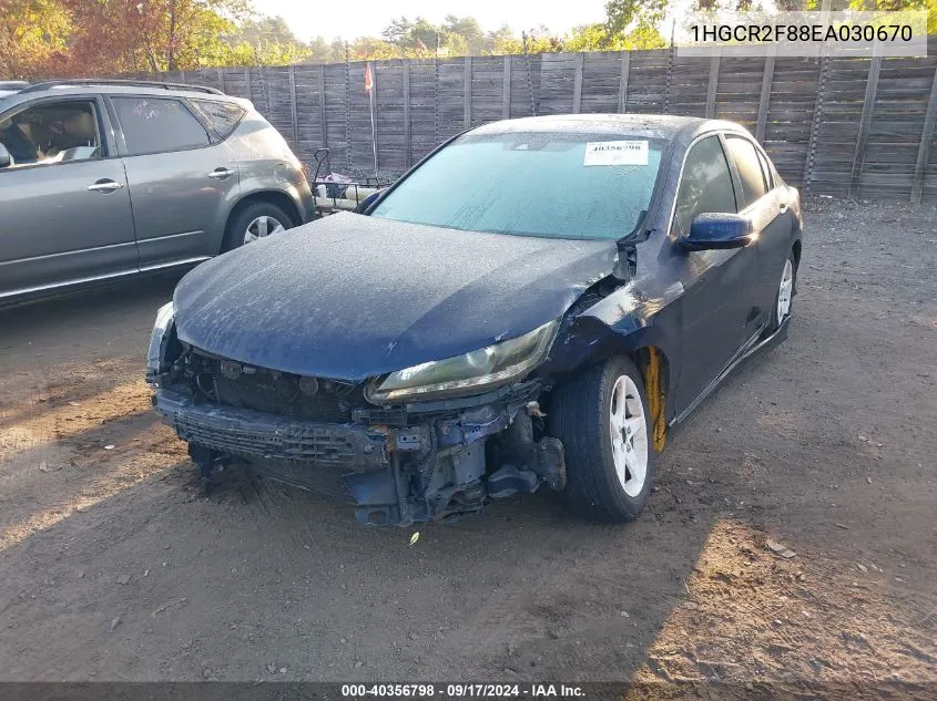 1HGCR2F88EA030670 2014 Honda Accord Ex-L