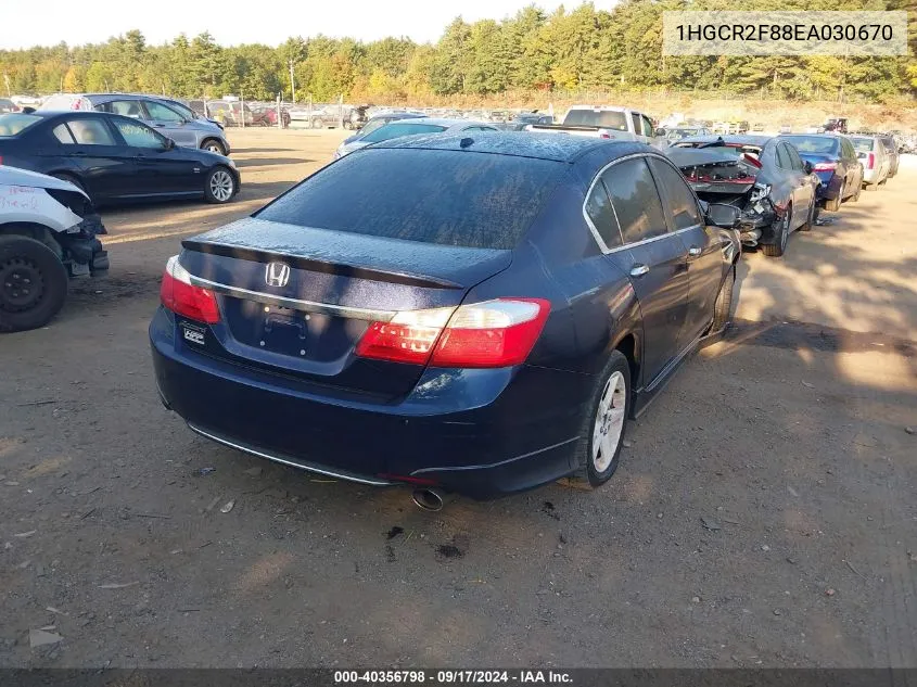 2014 Honda Accord Ex-L VIN: 1HGCR2F88EA030670 Lot: 40356798