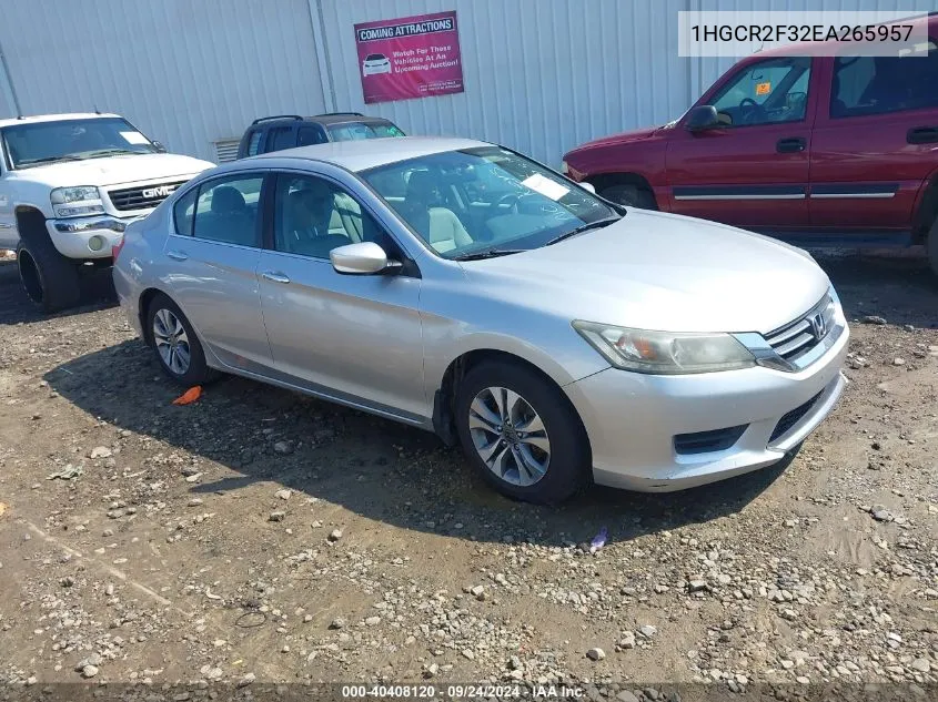 1HGCR2F32EA265957 2014 Honda Accord Lx