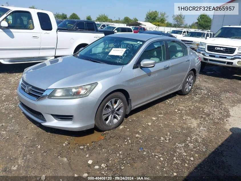 1HGCR2F32EA265957 2014 Honda Accord Lx