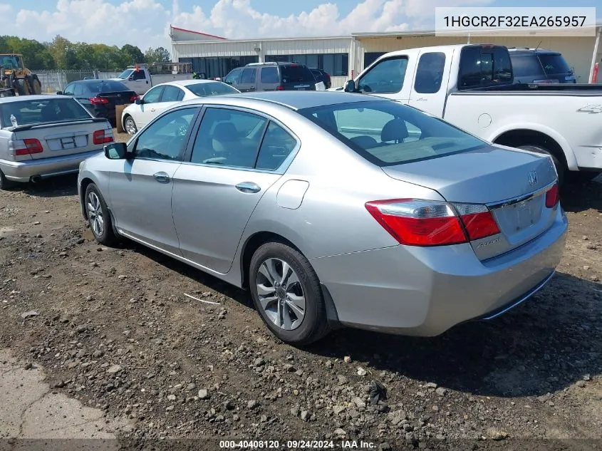 1HGCR2F32EA265957 2014 Honda Accord Lx