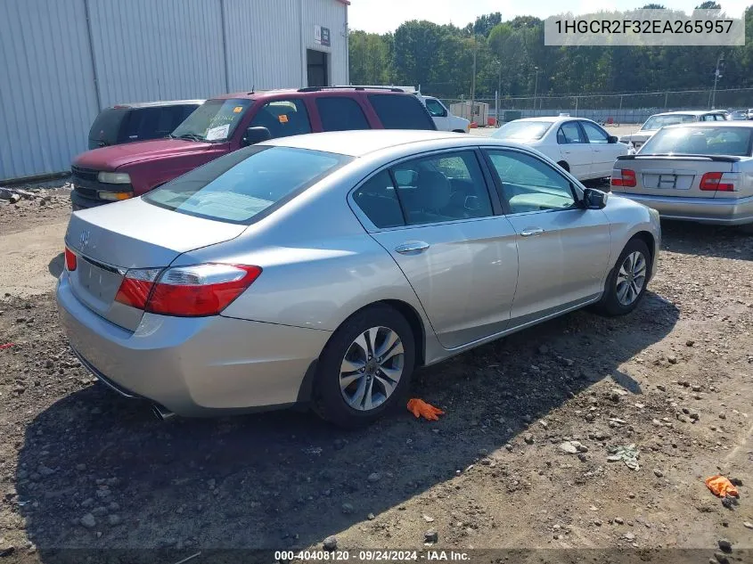 1HGCR2F32EA265957 2014 Honda Accord Lx