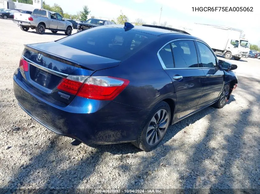 2014 Honda Accord Hybrid Touring VIN: 1HGCR6F75EA005062 Lot: 40528897