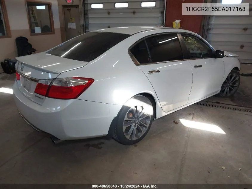 1HGCR2F55EA017168 2014 Honda Accord Sport