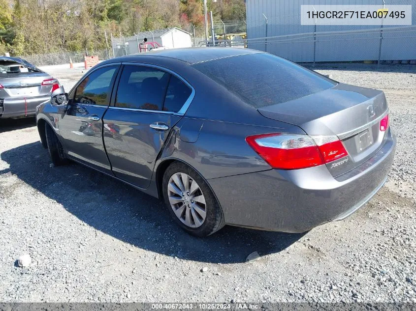 2014 Honda Accord Ex VIN: 1HGCR2F71EA007495 Lot: 40672043