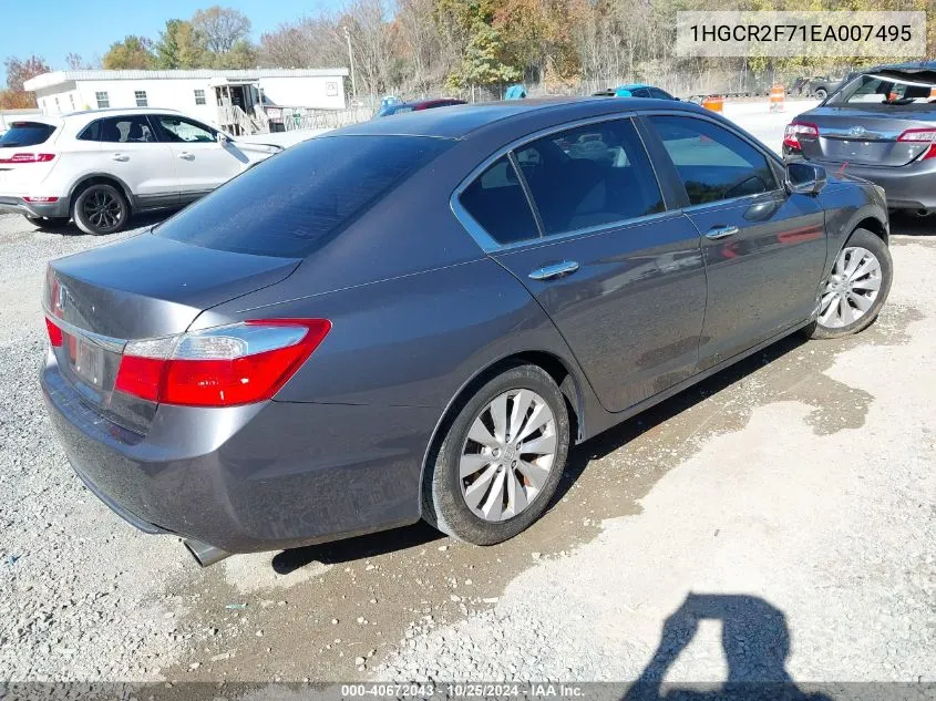 2014 Honda Accord Ex VIN: 1HGCR2F71EA007495 Lot: 40672043