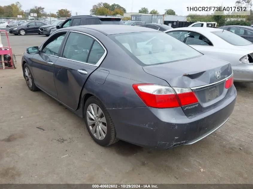 2014 Honda Accord Ex VIN: 1HGCR2F73EA017512 Lot: 40682602