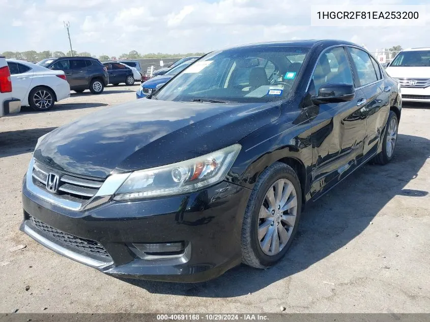 2014 Honda Accord Ex-L VIN: 1HGCR2F81EA253200 Lot: 40691168