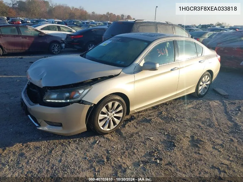 2014 Honda Accord Exl VIN: 1HGCR3F8XEA033818 Lot: 40703610