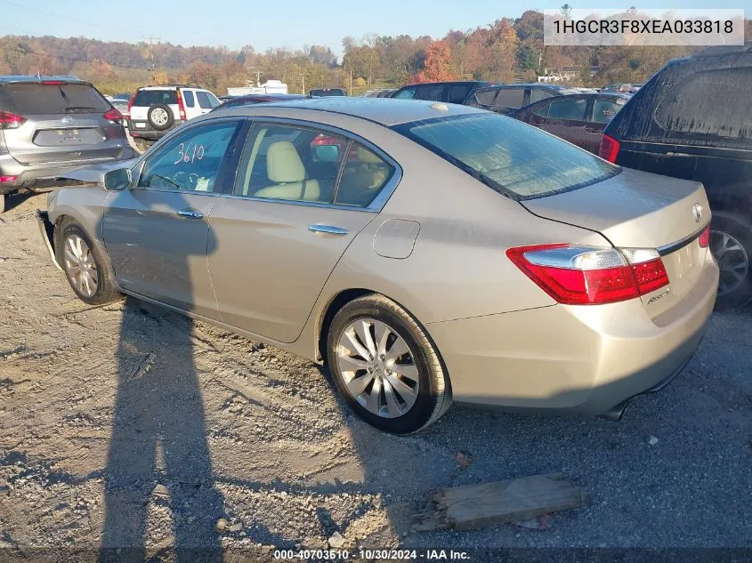 2014 Honda Accord Exl VIN: 1HGCR3F8XEA033818 Lot: 40703610