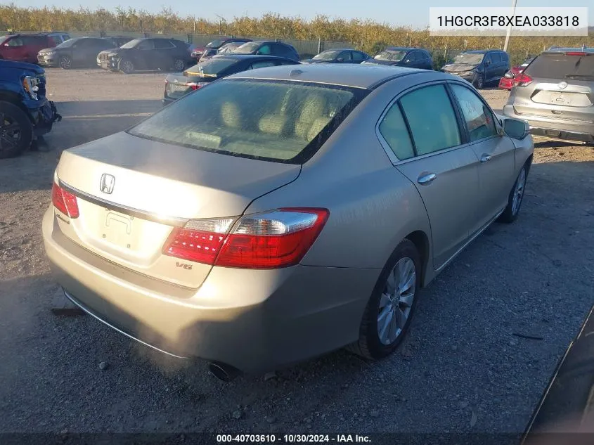 2014 Honda Accord Exl VIN: 1HGCR3F8XEA033818 Lot: 40703610