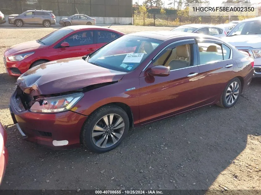 2014 Honda Accord Hybrid Ex-L VIN: 1HGCR6F58EA002350 Lot: 40708655