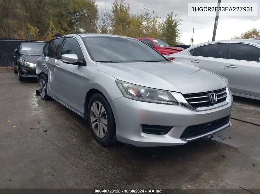 1HGCR2F33EA227931 2014 Honda Accord Lx