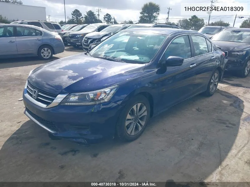 1HGCR2F34EA018309 2014 Honda Accord Lx