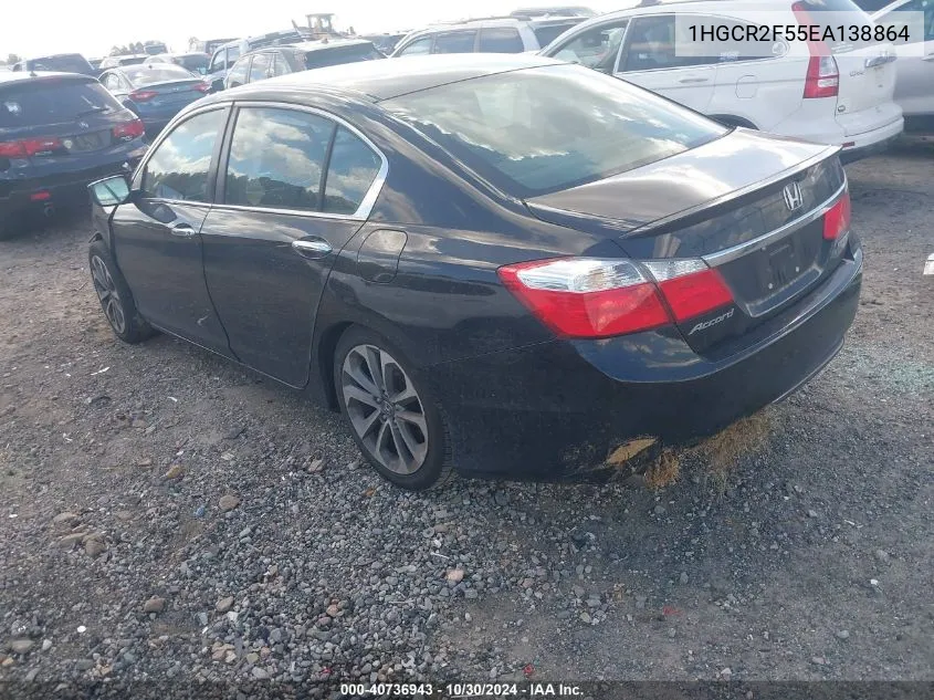 2014 Honda Accord Sport VIN: 1HGCR2F55EA138864 Lot: 40736943