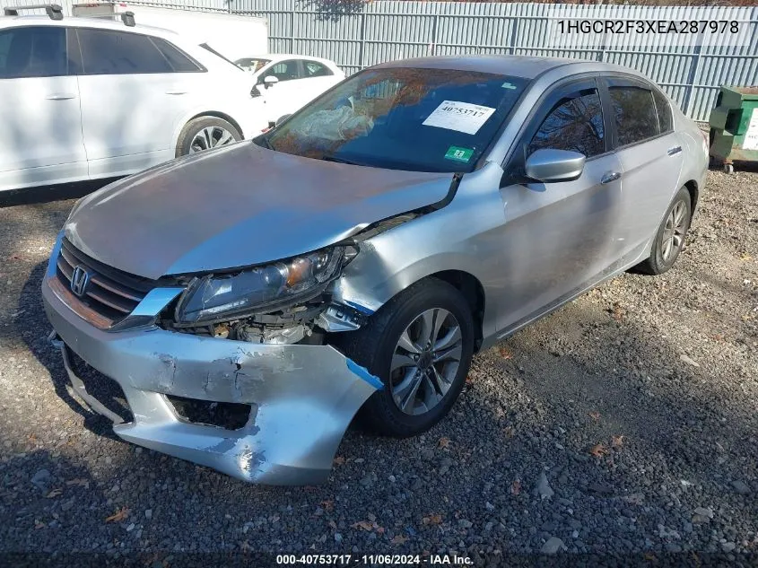 2014 Honda Accord Lx VIN: 1HGCR2F3XEA287978 Lot: 40753717