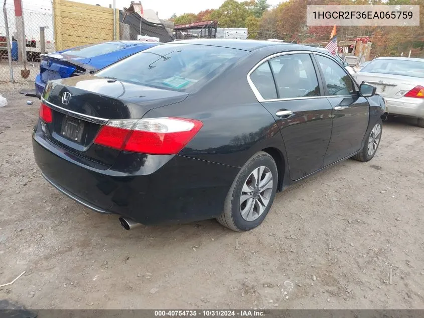 2014 Honda Accord Lx VIN: 1HGCR2F36EA065759 Lot: 40754735