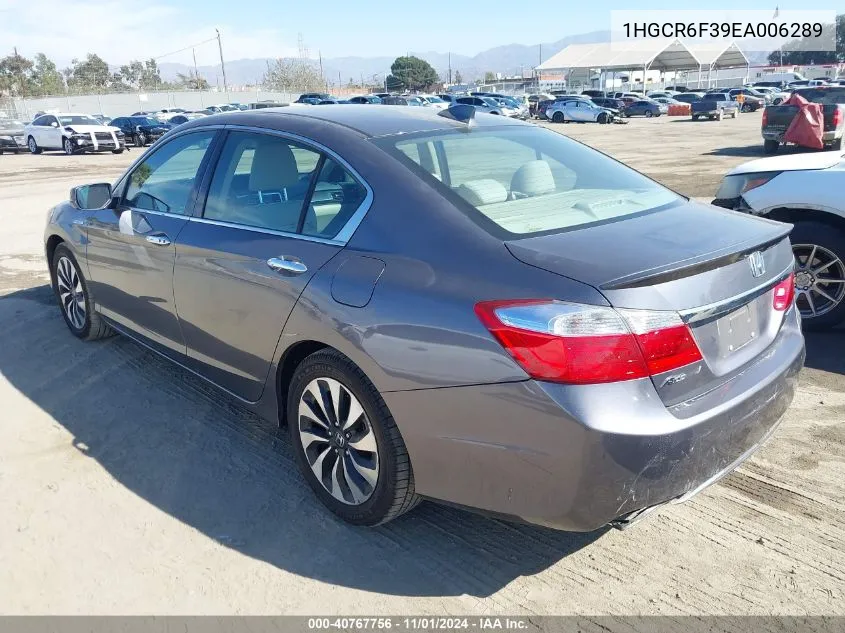 2014 Honda Accord Hybrid VIN: 1HGCR6F39EA006289 Lot: 40767756