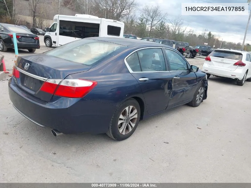 2014 Honda Accord Lx VIN: 1HGCR2F34EA197855 Lot: 40773909