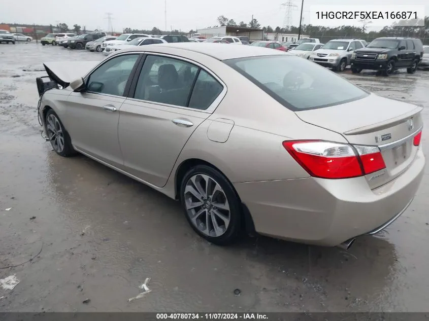 2014 Honda Accord Sport VIN: 1HGCR2F5XEA166871 Lot: 40780734