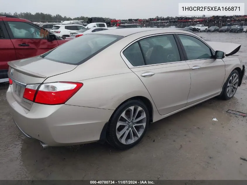 2014 Honda Accord Sport VIN: 1HGCR2F5XEA166871 Lot: 40780734