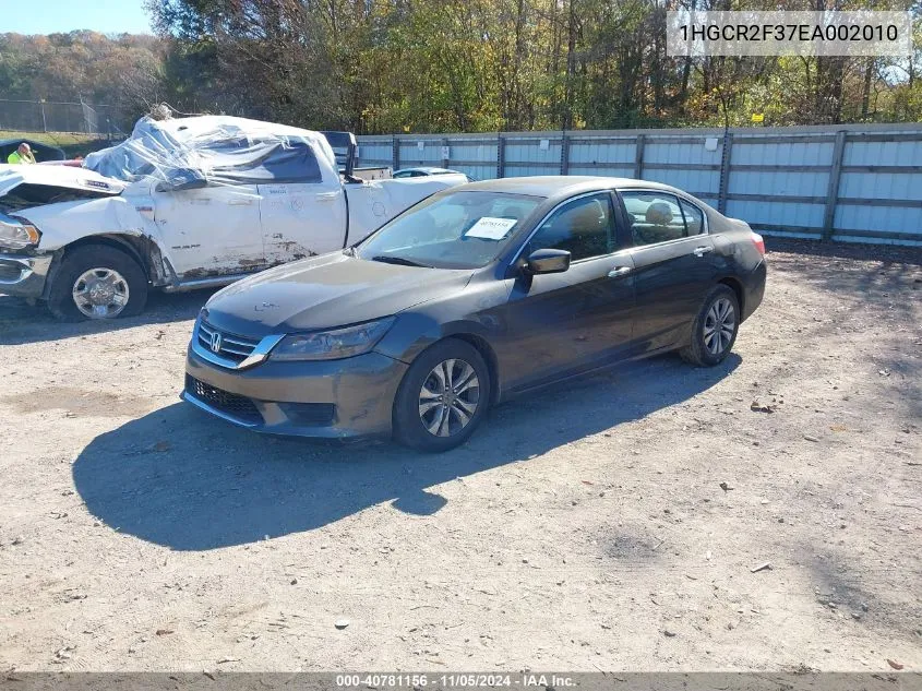 2014 Honda Accord Lx VIN: 1HGCR2F37EA002010 Lot: 40781156