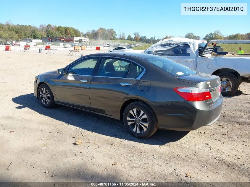 2014 Honda Accord Lx VIN: 1HGCR2F37EA002010 Lot: 40781156