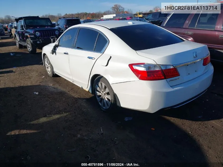 2014 Honda Accord Ex-L VIN: 1HGCR2F81EA113714 Lot: 40781596