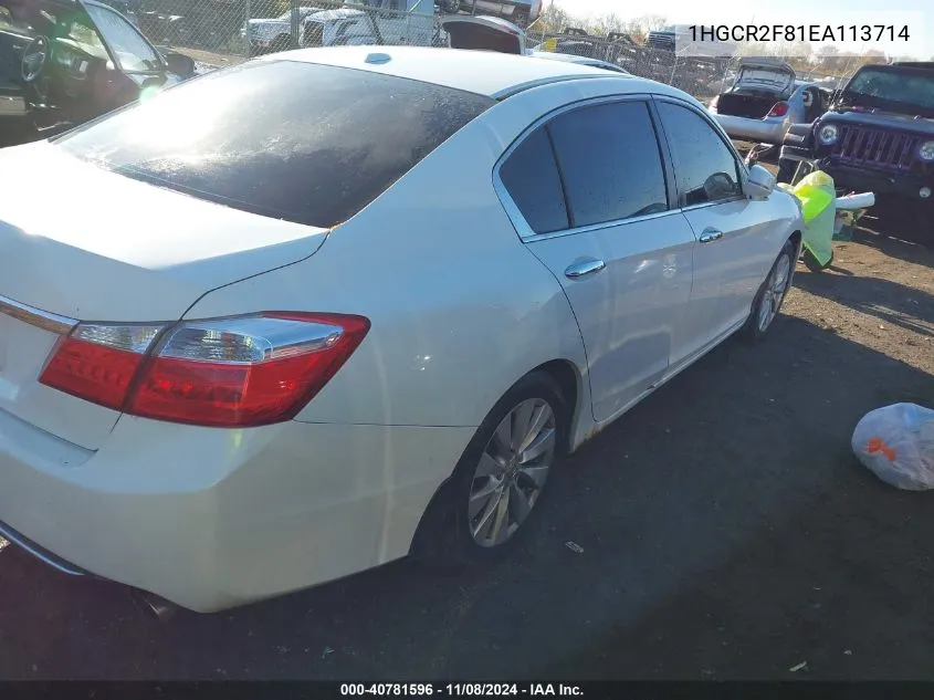 2014 Honda Accord Ex-L VIN: 1HGCR2F81EA113714 Lot: 40781596