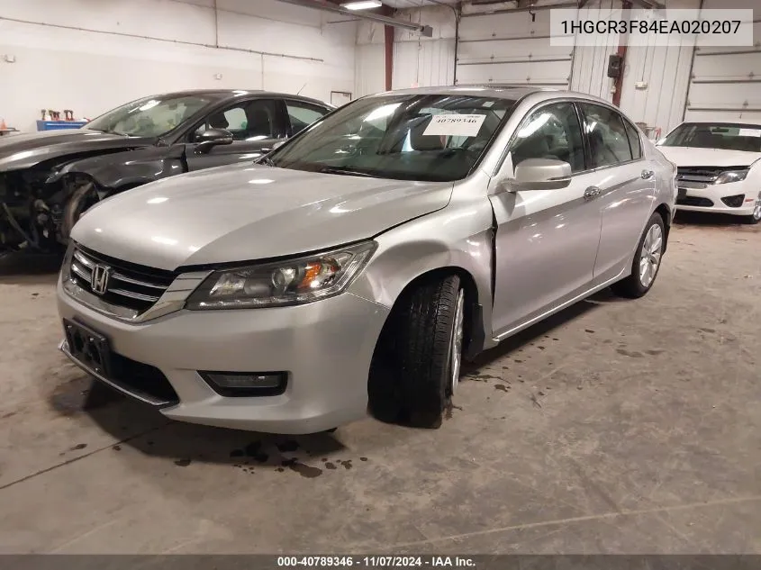 2014 Honda Accord Ex-L V-6 VIN: 1HGCR3F84EA020207 Lot: 40789346