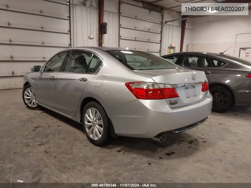 2014 Honda Accord Ex-L V-6 VIN: 1HGCR3F84EA020207 Lot: 40789346