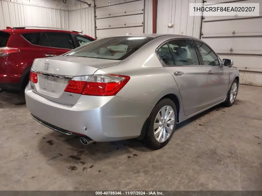 2014 Honda Accord Ex-L V-6 VIN: 1HGCR3F84EA020207 Lot: 40789346