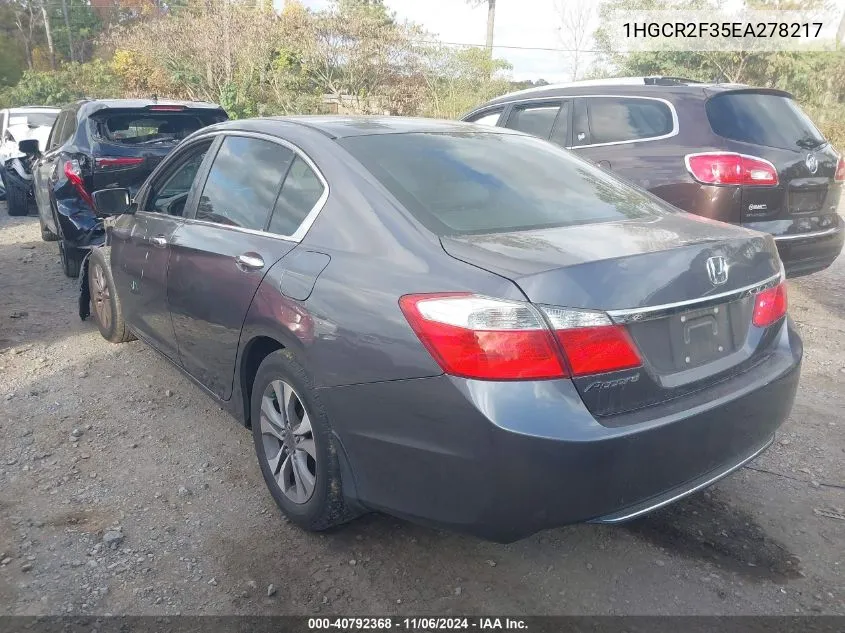 2014 Honda Accord Lx VIN: 1HGCR2F35EA278217 Lot: 40792368