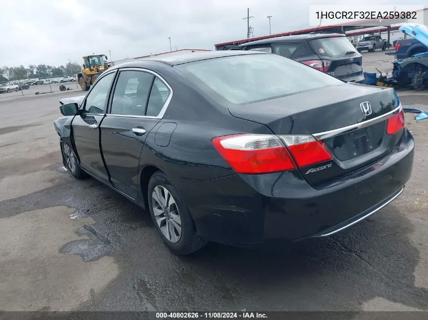 2014 Honda Accord Lx VIN: 1HGCR2F32EA259382 Lot: 40802626