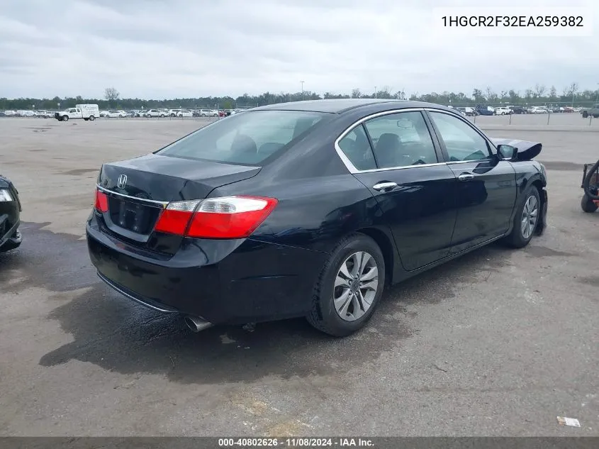 2014 Honda Accord Lx VIN: 1HGCR2F32EA259382 Lot: 40802626