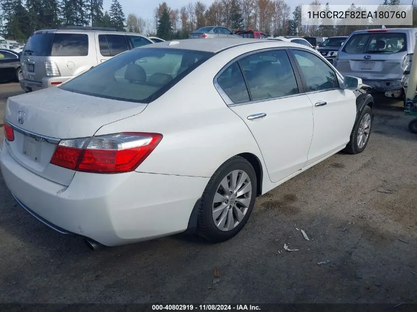 2014 Honda Accord Ex-L VIN: 1HGCR2F82EA180760 Lot: 40802919