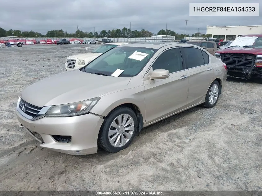 2014 Honda Accord Ex-L VIN: 1HGCR2F84EA154533 Lot: 40805626