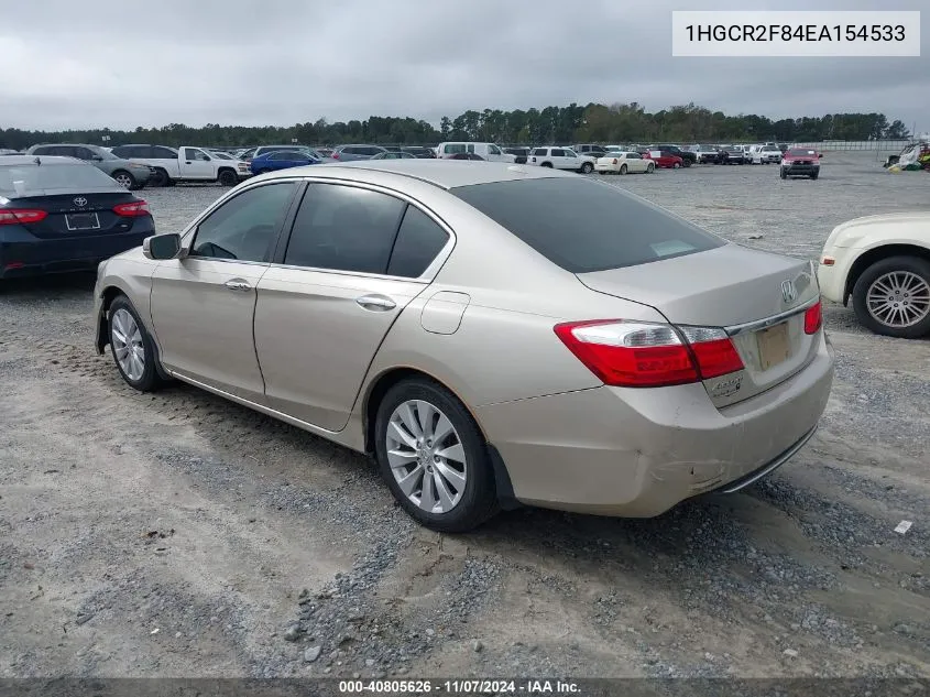 2014 Honda Accord Ex-L VIN: 1HGCR2F84EA154533 Lot: 40805626