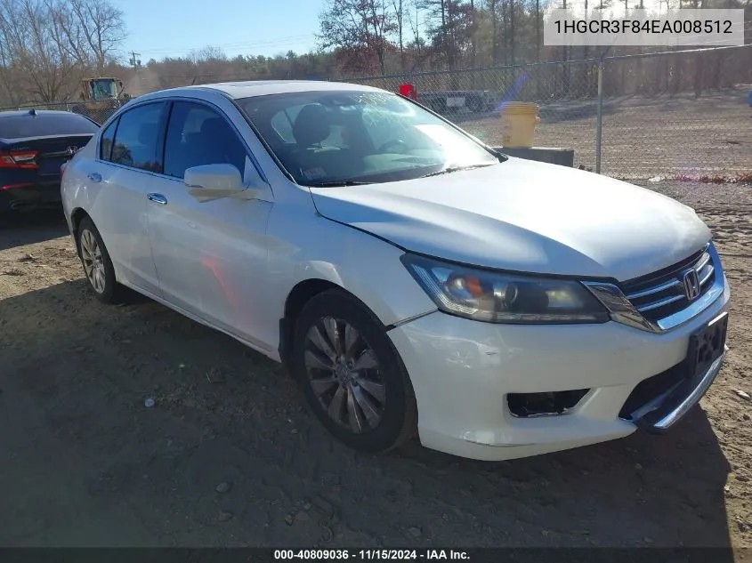 2014 Honda Accord Ex-L V-6 VIN: 1HGCR3F84EA008512 Lot: 40809036